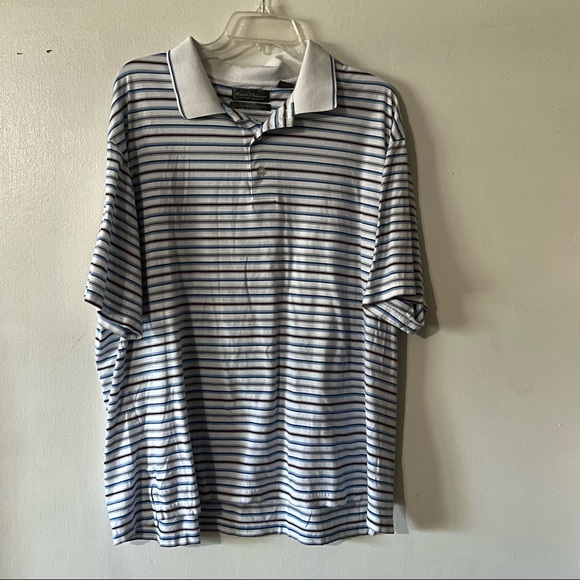 DANIEL CREMIEUX Men Polo Shirt Signature Collection 100% Cotton Striped Size XL - Picture 1 of 5